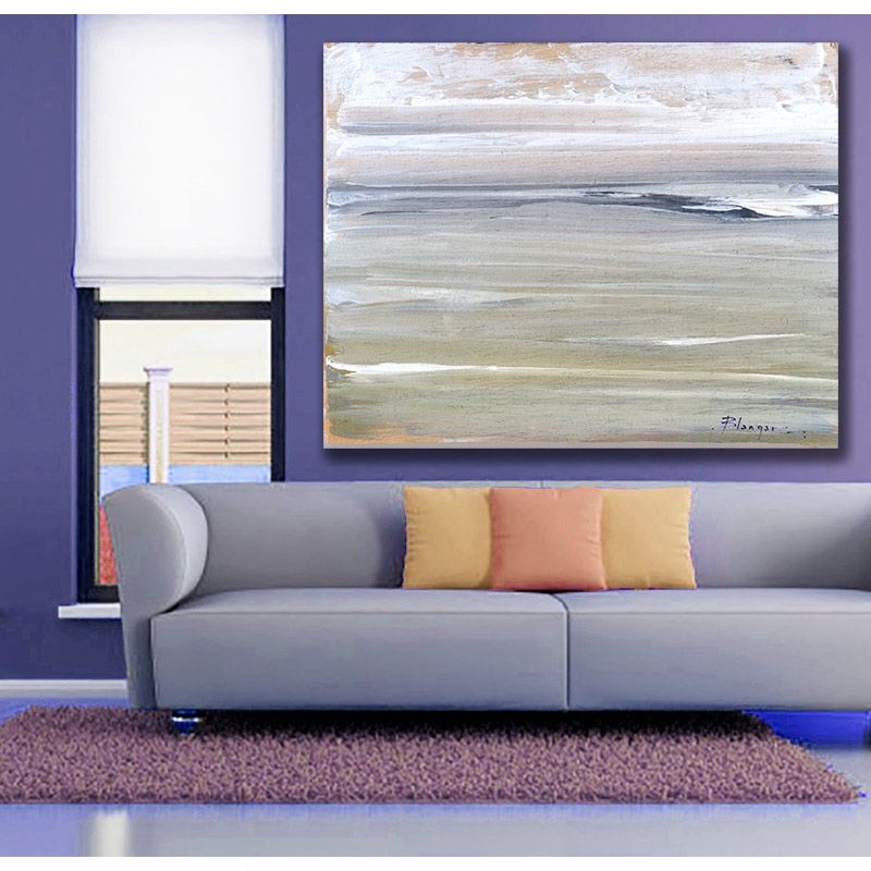 Arte moderno, Marina en grises Cuadro olas Decoración pared, decoración pared, Cuadros Decorativos y artículos decoración, venta online